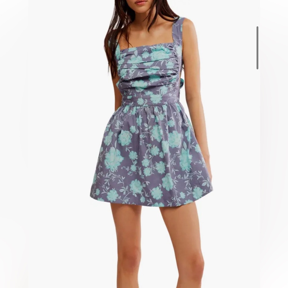 Free People Meet Me In Maui Sleeveless Mini Dress Ocean Combo Size Large